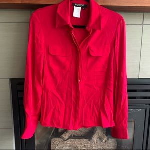 Vintage Holt Renfrew Red Silk Blouse